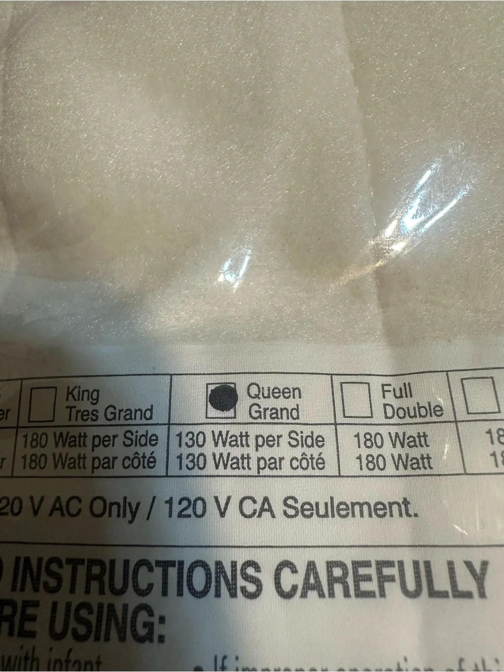 Biddeford Comfort Queen Heated Blanket - Cream